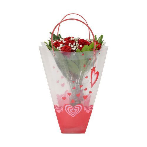 Dozen Rose Vase with Bag